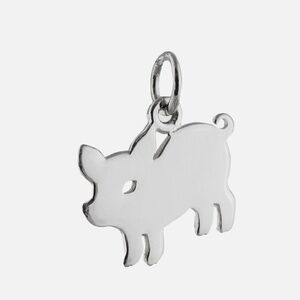 Sterling Silver Pig Charm – 15x14mm